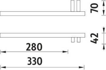 NIMCO KEIRA držák ručníku 330 mm, chrom KE 22060AL-26 Technický nákres