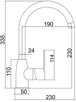 NOVASERVIS TITANIA FRESH dřezová baterie, chrom 96713,0 Technický nákres