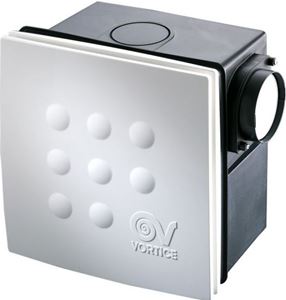 VORTICE QUADRO MEDIO I radiální ventilátor 100 mm, nástěnný/stropní, se zpětnou klapkou