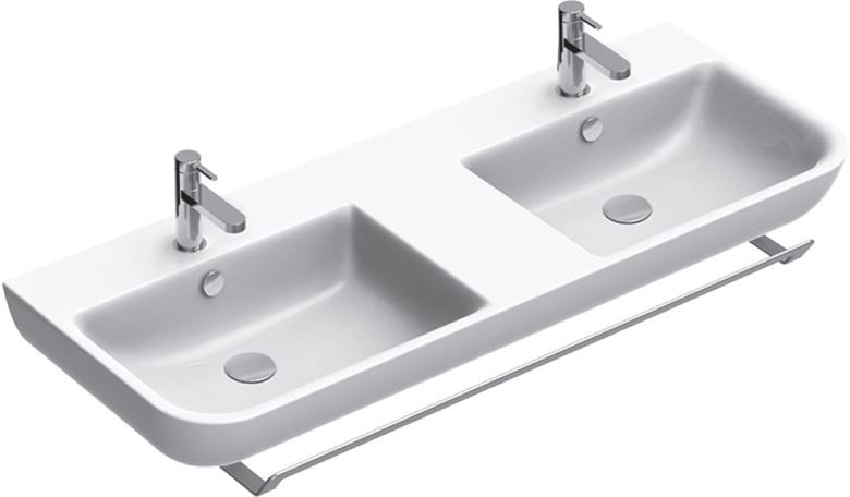 CONCEPT S dvojumyvadlo 125 cm, se 2 otvory pro baterie a přepadem, Cataglaze 125BSFD Obrázek - fotka