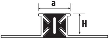 PROFIL-EU profil 12x15mm, 2,5m, dilatační s PVC vložkou, přírodní elox, tmavě šedá 1215152518 Technický nákres