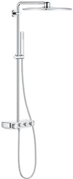 GROHE EUPHORIA SMARTCONTROL SYSTEM 310 CUBE DUO sprchový set s termostatickou baterií, horní sprcha se 2 proudy, ruční sprcha, tyč, hadice, chrom