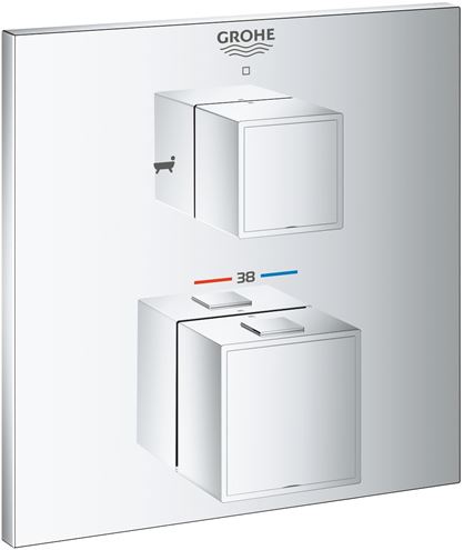 GROHE GROHTHERM CUBE podomítková termostatická baterie, pro 2 spotřebiče, chrom 24155000 Obrázek - Hlavní obrázek