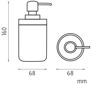NIMCO KORA dávkovač tekutého mýdla 270 ml, polyresin, pískově béžová/bambus KO 24031-86 Technický nákres