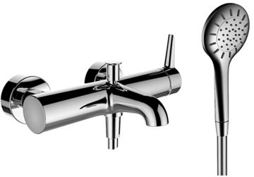 LAUFEN PURE vanová nástěnná baterie, s přepínačem, se sprchovou soupravou, chrom