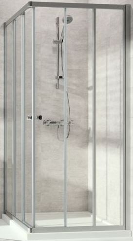 CONCEPT 100 sprchový kout 90x90 cm, rohový vstup, posuvné dveře, 6-dílný, stříbrná pololesklá/sklo čiré PTA21102.069.322 Obrázek - Hlavní obrázek