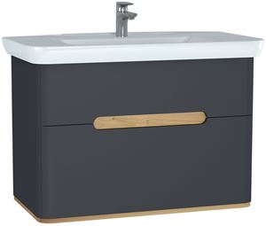 VITRA SENTO skříňka s umyvadlem 98x48,5x67,5 cm, 2 zásuvky, s osvětlením, antracite mat