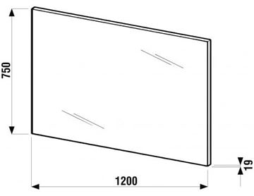JIKA CUBE zrcadlo 120x75 cm, reverzibilní H4555570393041 Technický nákres