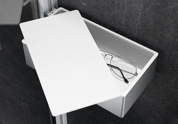 HÜPPE SELECT+ DRYBOX odkládací box s víkem 213 mm, na sprchový kout, stříbrná