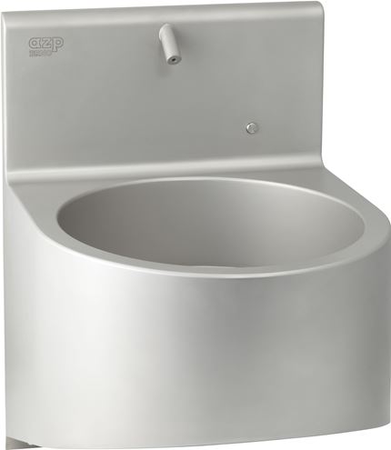 AZP BRNO umyvadlo 43,5 cm, s piezo baterií, napájení ze sítě, bez přepadu, antivandal, nerez BSAU 02.2 Obrázek - Hlavní obrázek