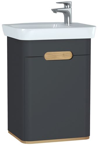 VITRA SENTO skříňka s umyvadlem 50x37,5x68,5 cm, 1 dvířka, panty vlevo, s osvětlením, antracite mat 60803 Obrázek - Hlavní obrázek