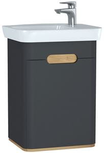 VITRA SENTO skříňka s umyvadlem 50x37,5x68,5 cm, 1 dvířka, panty vpravo, s osvětlením, antracite mat