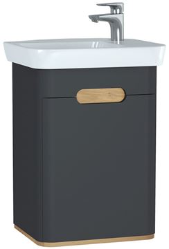 VITRA SENTO skříňka s umyvadlem 50x37,5x68,5 cm, 1 dvířka, panty vpravo, s osvětlením, antracite mat
