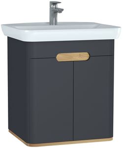 VITRA SENTO skříňka s umyvadlem 63x48,5x68,5 cm, 2 dvířka, s osvětlením, antracite mat