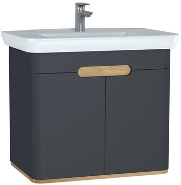 VITRA SENTO skříňka s umyvadlem 78x48,5x68,5 cm, 2 dvířka, s osvětlením, antracite mat