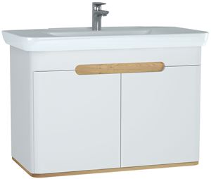 VITRA SENTO skříňka s umyvadlem 98x48,5x68,5 cm, 2 dvířka, s osvětlením, white mat