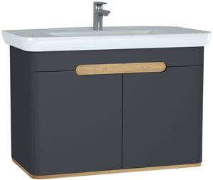 VITRA SENTO skříňka s umyvadlem 98x48,5x68,5 cm, 2 dvířka, s osvětlením, antracite mat