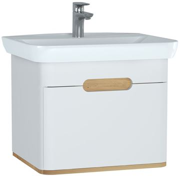 VITRA SENTO skříňka s umyvadlem 63x48,5x52 cm, 1 zásuvka, s osvětlením, white mat