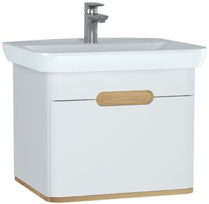 VITRA SENTO skříňka s umyvadlem 63x48,5x52 cm, 1 zásuvka, s osvětlením, white mat