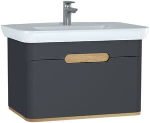 VITRA SENTO skříňka s umyvadlem 78x48,5x52 cm, 1 zásuvka, s osvětlením, antracite mat