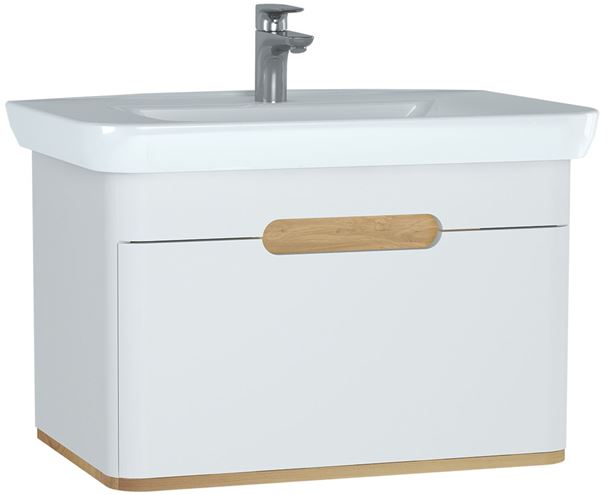 VITRA SENTO skříňka s umyvadlem 78x48,5x52 cm, 1 zásuvka, s osvětlením, white mat 60813 Obrázek - Hlavní obrázek