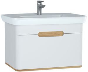 VITRA SENTO skříňka s umyvadlem 78x48,5x52 cm, 1 zásuvka, s osvětlením, white mat