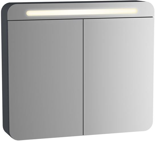 VITRA SENTO zrcadlová skříňka 80x70x15 cm, osvětlení, s vypínačem, matt anthracite 61680 Obrázek - Hlavní obrázek