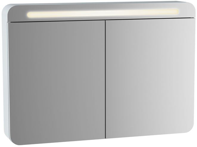 VITRA SENTO zrcadlová skříňka 100x70x15 cm, osvětlení, s vypínačem, MDF, white mat 61681 Obrázek - Hlavní obrázek