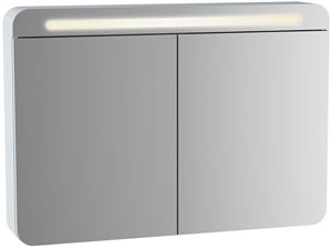 VITRA SENTO zrcadlová skříňka 100x70x15 cm, osvětlení, s vypínačem, MDF, white mat