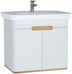 VITRA SENTO skříňka s umyvadlem 78x48,5x68,5 cm, 2 dvířka, s osvětlením, white mat