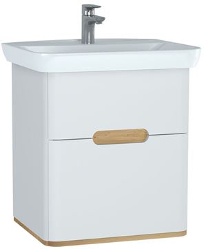VITRA SENTO skříňka s umyvadlem 63x48,5x68,5 cm, 2 zásuvky, s osvětlením, white mat
