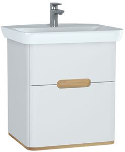 VITRA SENTO skříňka s umyvadlem 63x48,5x68,5 cm, 2 zásuvky, s osvětlením, white mat