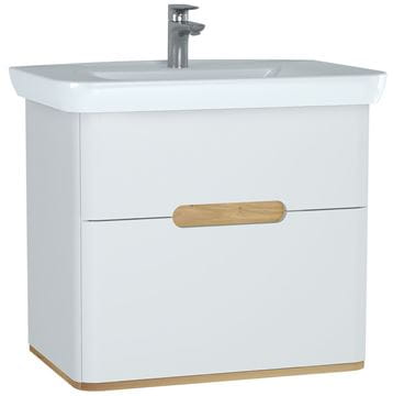 VITRA SENTO skříňka s umyvadlem 78x48,5x68,5 cm, 2 zásuvky, s osvětlením, white mat