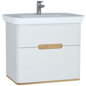 VITRA SENTO skříňka s umyvadlem 78x48,5x68,5 cm, 2 zásuvky, s osvětlením, white mat