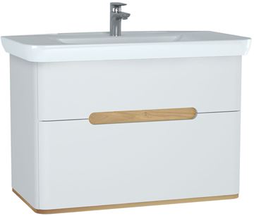 VITRA SENTO skříňka s umyvadlem 98x48,5x68,5 cm, 2 zásuvky, s osvětlením, white mat