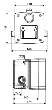 SCHELL MASTERBOX WBD-E-M podomítkové těleso G 1/2 019040099 Technický nákres