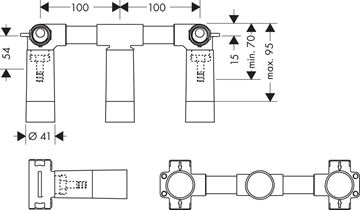 AXOR podomítkové těleso DN15 10303180 Technický nákres