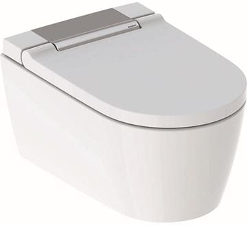 GEBERIT AQUACLEAN SELA závěsné WC s bidetovým sedátkem, SoftOpening, TurboFlush, KeraTect, bílá/chrom