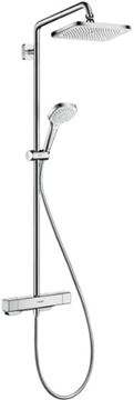 HANSGROHE CROMA E SHOWERPIPE 280 sprchový set s termostatickou baterií, horní sprcha, ruční sprcha se 3 proudy, tyč, hadice, EcoSmart, chrom