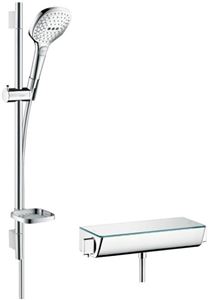 HANSGROHE RAINDANCE SELECT E 120 sprchový set s termostatickou baterií, ruční sprcha se 3 proudy, tyč, hadice, chrom