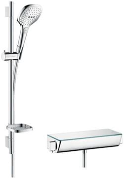 HANSGROHE RAINDANCE SELECT E 120 sprchový set s termostatickou baterií, ruční sprcha se 3 proudy, tyč, hadice, chrom