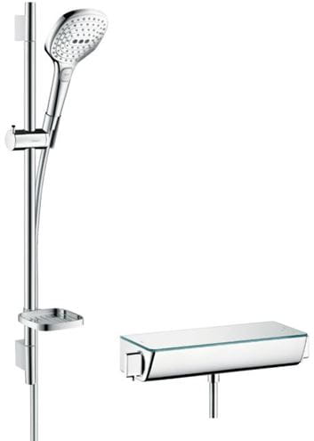 HANSGROHE RAINDANCE SELECT E 120 sprchový set s termostatickou baterií, ruční sprcha se 3 proudy, tyč, hadice, chrom/bílá 27038400 Obrázek - Hlavní obrázek