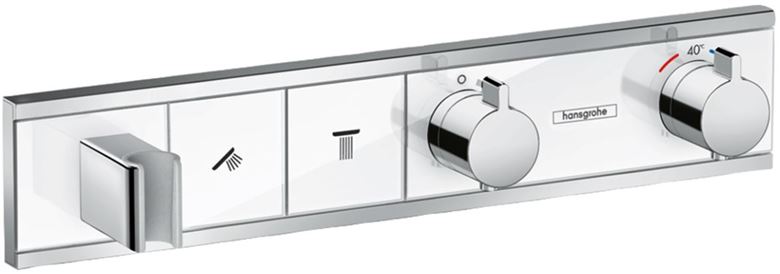 HANSGROHE RAINSELECT podomítková termostatická baterie, pro 2 spotřebiče, s držákem hadice, bílá/chrom 15355400 Obrázek - Hlavní obrázek