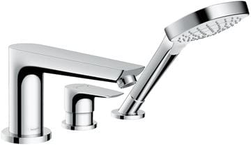 HANSGROHE TALIS E baterie na okraj vany, 3-otvorová, se sprchovou soupravou, chrom