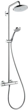 HANSGROHE CROMA SHOWERPIPE 220 sprchový set s termostatickou baterií, horní sprcha, ruční sprcha se 4 proudy, EcoSmart, chrom