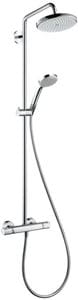 HANSGROHE CROMA SHOWERPIPE 220 sprchový set s termostatickou baterií, horní sprcha, ruční sprcha se 4 proudy, EcoSmart, chrom