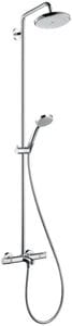 HANSGROHE CROMA SHOWERPIPE 220 vanová termostatická baterie, s horní a ruční sprchou se 4 proudy, chrom