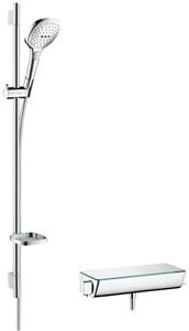 HANSGROHE RAINDANCE SELECT E 120 sprchový set s termostatickou baterií, ruční sprcha se 3 proudy, tyč, hadice, chrom