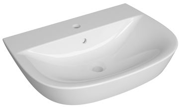 CONCEPT 100 umyvadlo 65 cm, s otvorem pro baterii a přepadem, VitrA Clean, alpská bílá