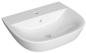 CONCEPT 100 umyvadlo 55 cm s otvorem pro baterii a přepadem, VitrA Clean, alpská bílá